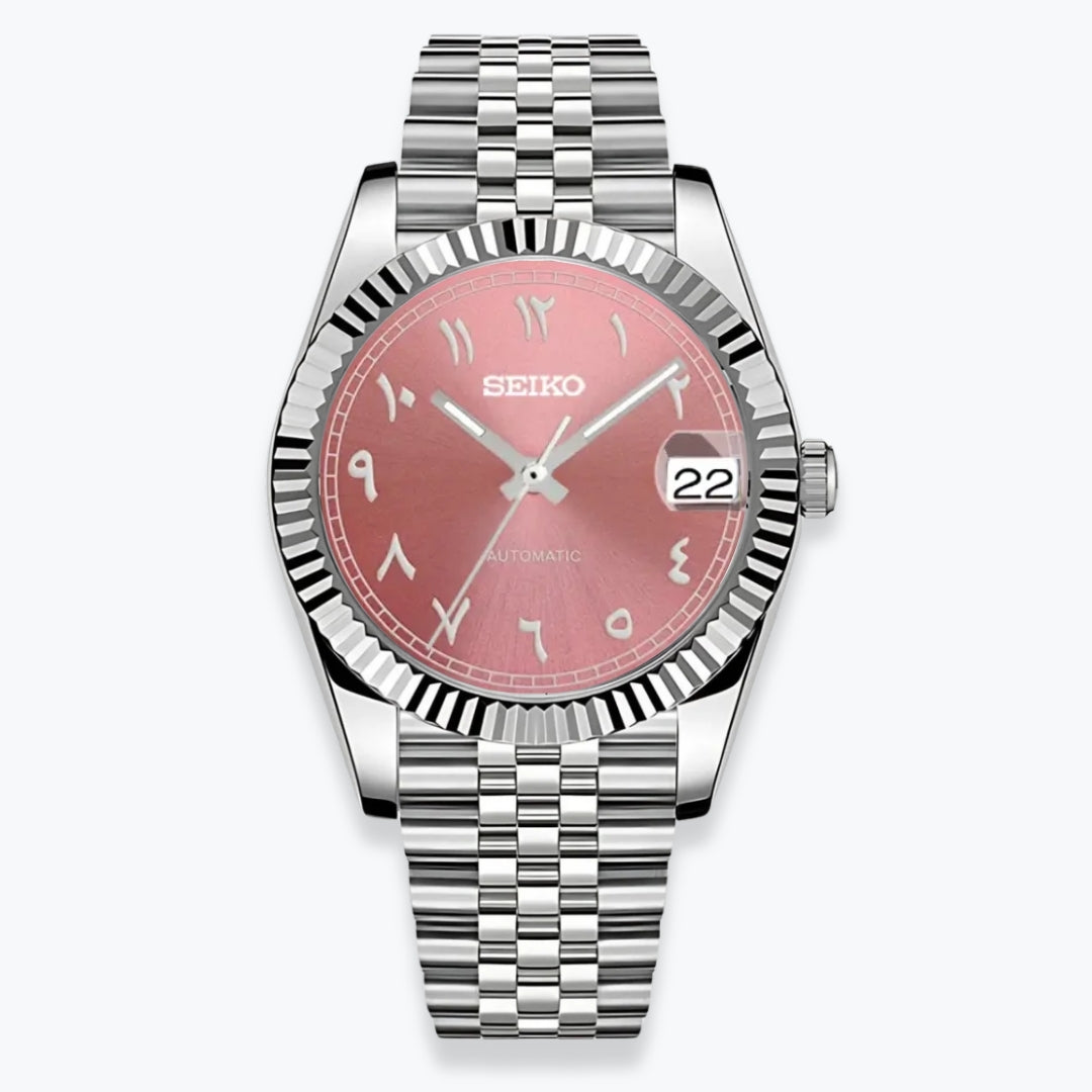 SEIKOJUST | Royal Arabic MOD Coral Edition 316L Stainless Steel - Automatic Watch Jubilee