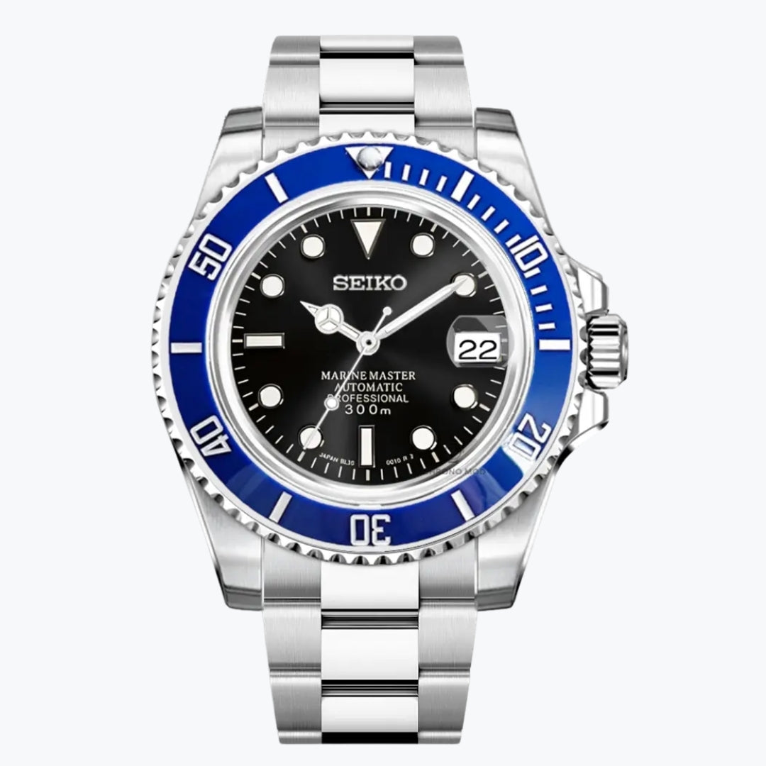 SEIKOSUB | Submariner MOD Blue Beam Edition Open Back Case - Automatic Watch Presidential
