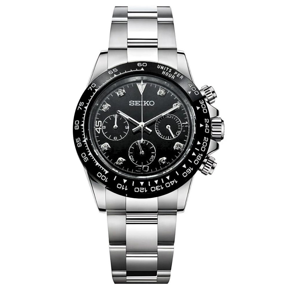 SEITONA | Chronograph MOD Obsidian Diamond Edition