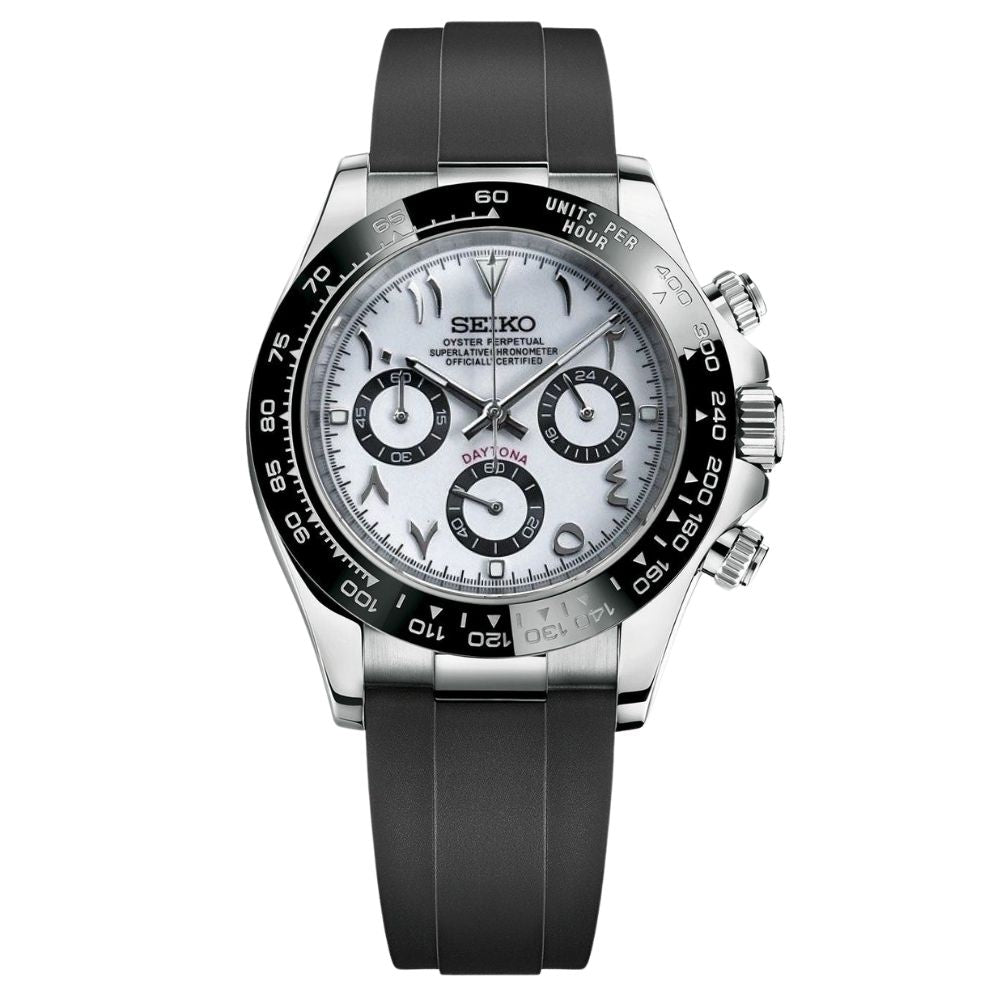 SEITONA | Chronograph MOD White Panda Arabic Edition