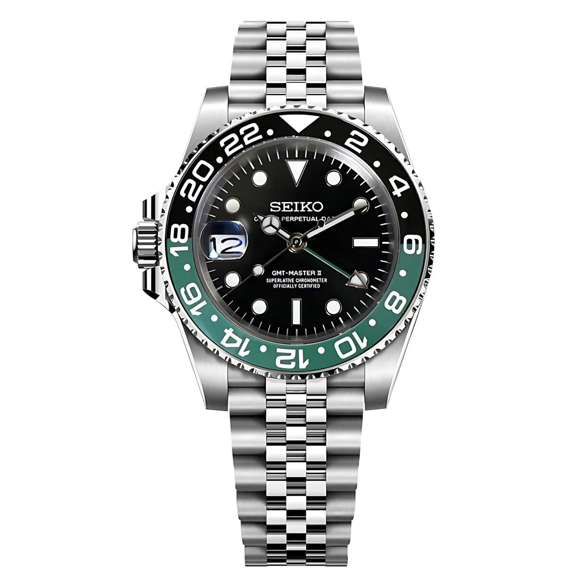 GMTEIKO | Sprite GMT MOD Green & Black Edition Automatic Stainless Steel Watch