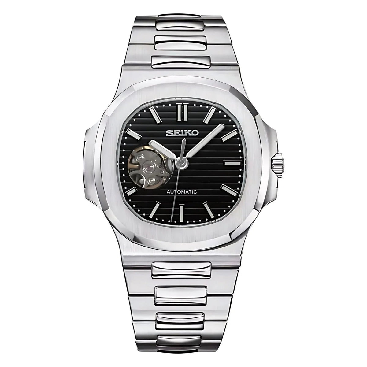 NAUTIKO | Prestige MOD Open Heart Black Edition Automatic Stainless Steel Watch