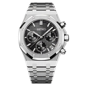 SEIKOAK | Royal 41mm Chronograph Automatic 316L Stainless Steel - Black MOD