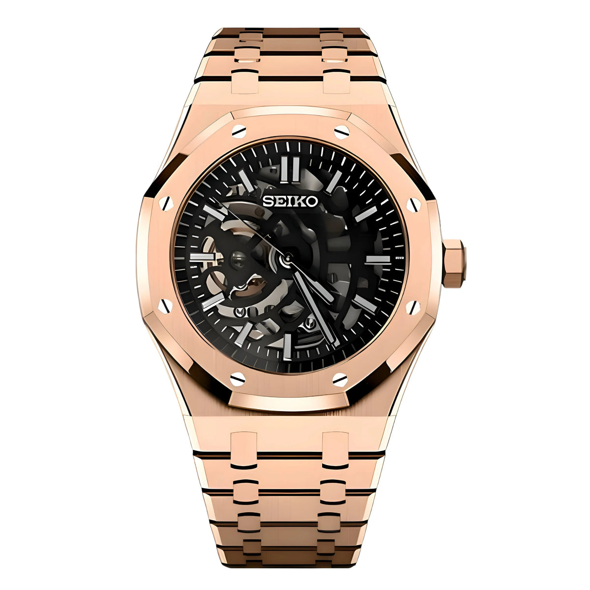 SEIKOAK | Royal 41mm Skeleton Automatic 316L Stainless Steel - Rose Gold