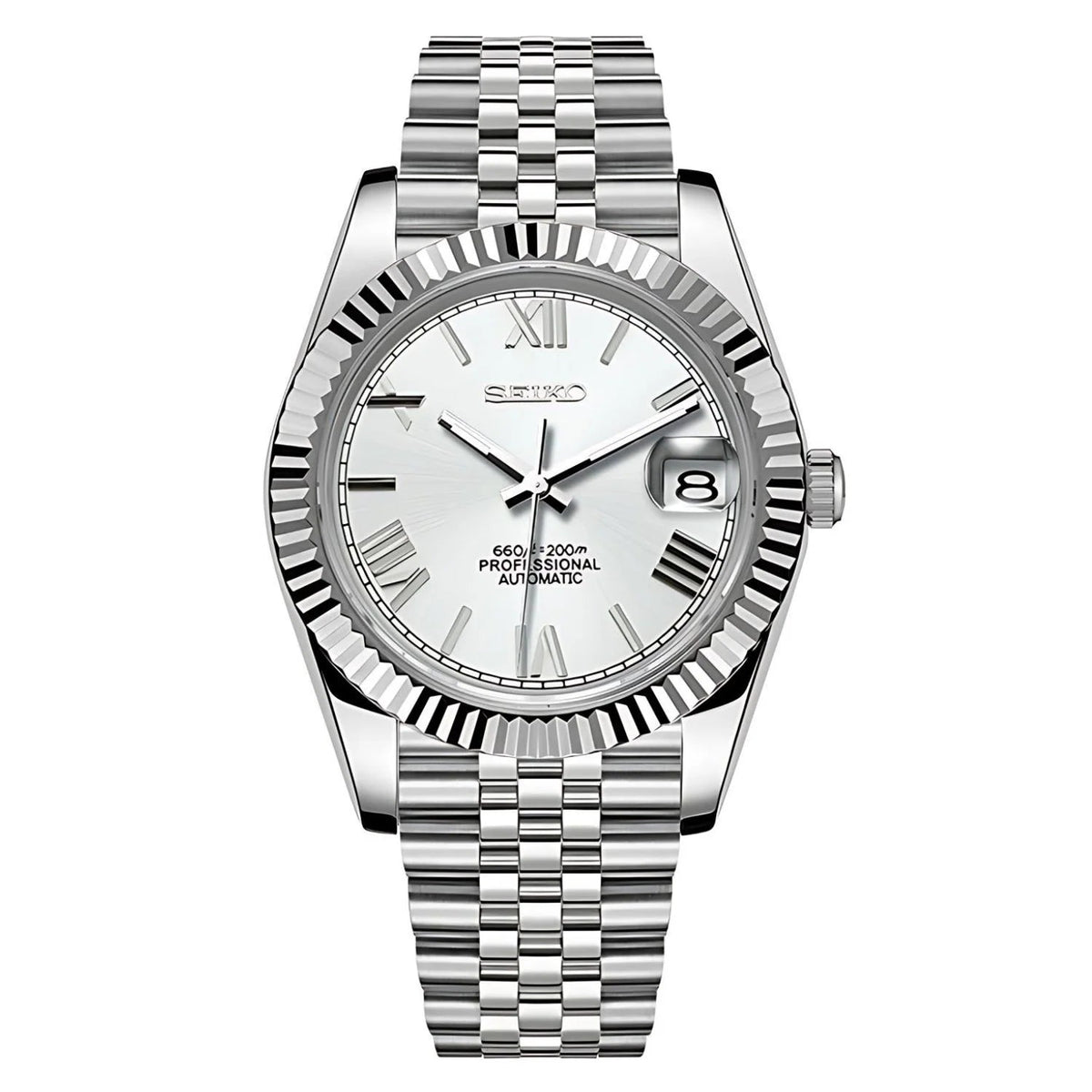 SEIKOJUST | Chrome Roman MOD 316L Stainless Steel - Automatic Watch