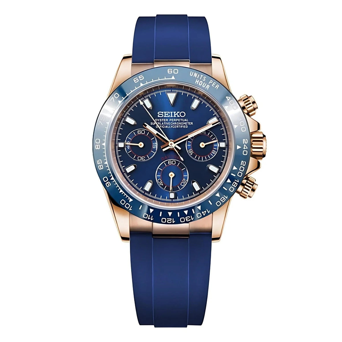 SEITONA | Chronograph MOD Royal Blue Edition Automatic 316L Stainless Steel Watch