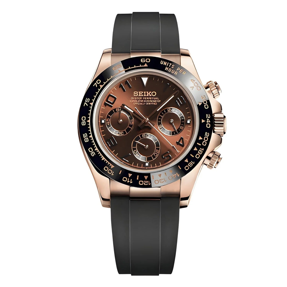 SEITONA | Chronograph MOD Chocolate Edition – VK63 Hybrid Movement, 316L Stainless Steel Watch
