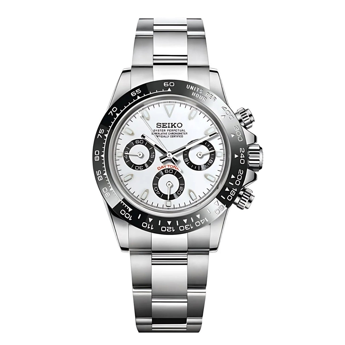 SEITONA | Chronograph MOD Panda Edition – VK63 Hybrid Movement, 316L Stainless Steel Watch