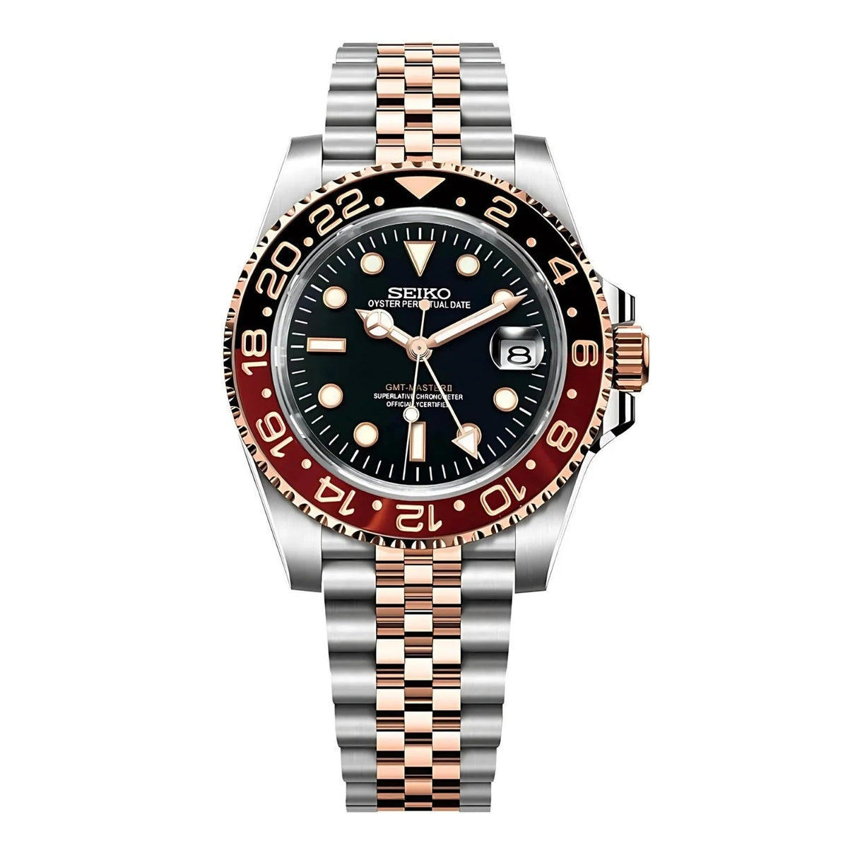 GMTEIKO | Rootbeer GMT MOD Gold & Brown Edition Automatic Stainless Steel Watch