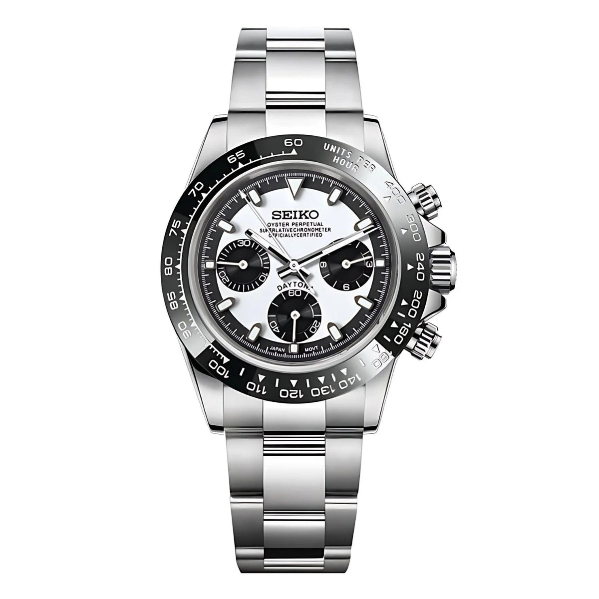 SEITONA | Chronograph MOD White Edition – VK63 Hybrid Movement, 316L Stainless Steel Watch