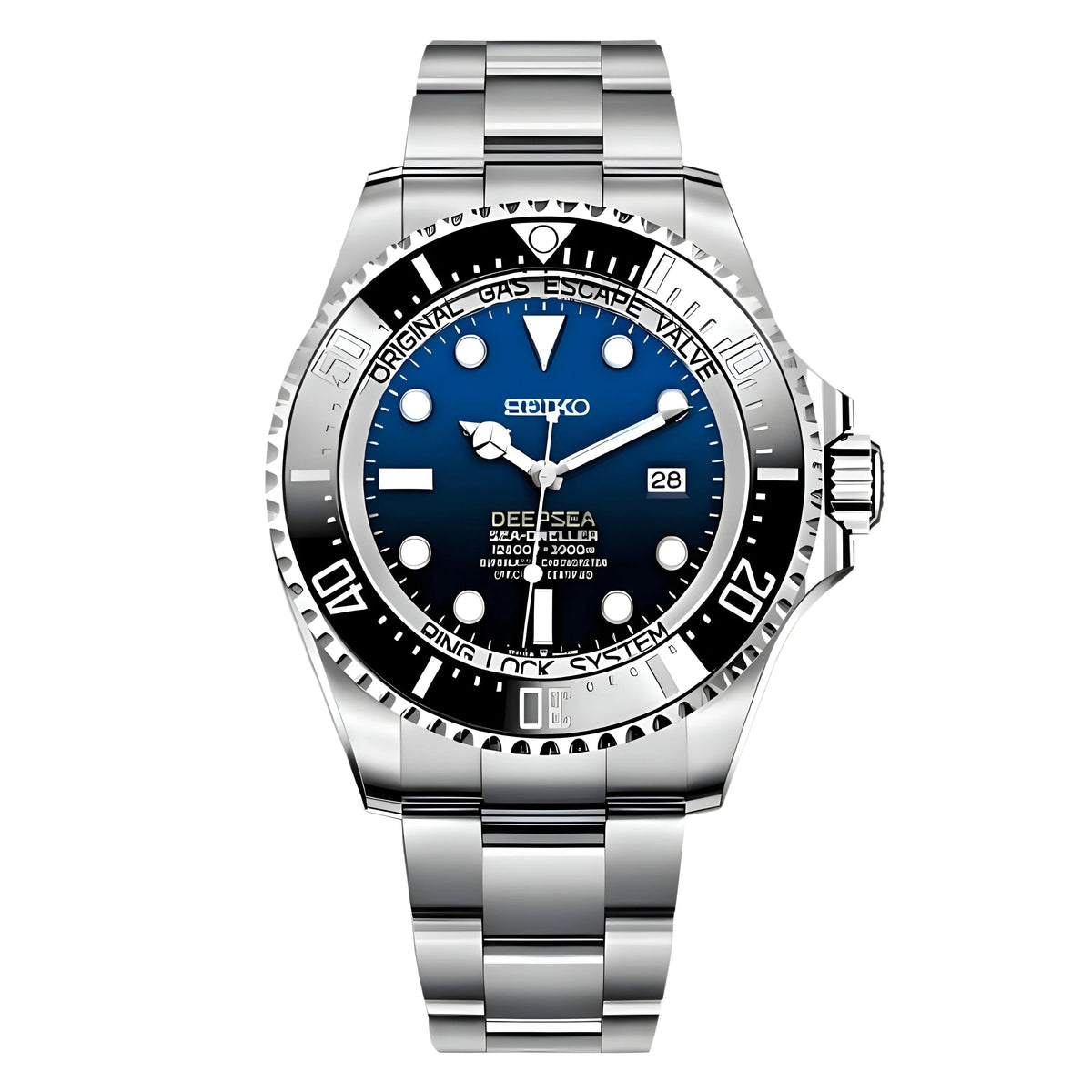 SEIKOSUB | Batman Submariner MOD Vintage Open Back Case - Automatic Watch