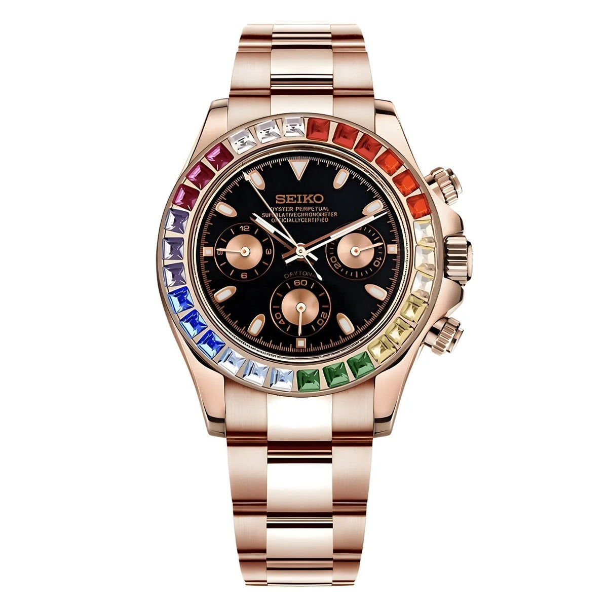 SEITONA | Chronograph MOD Rose Rainbow Edition Automatic 316L Stainless Steel Watch