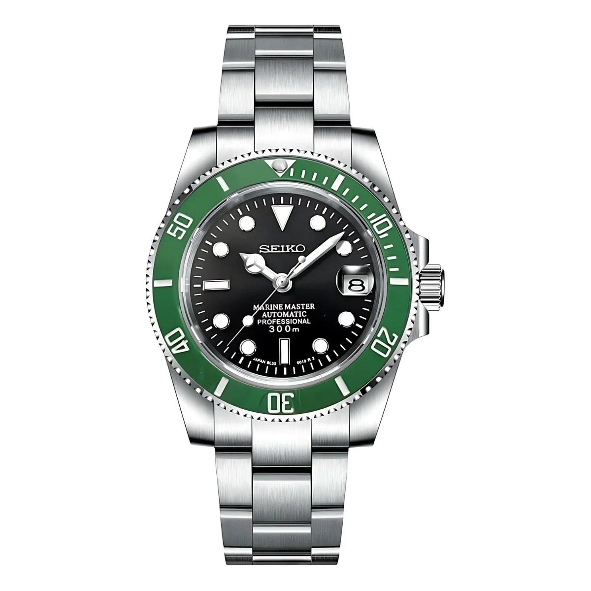 SEIKOSUB | Submariner MOD Vintage Silver Edition Open Back Case - Automatic Watch